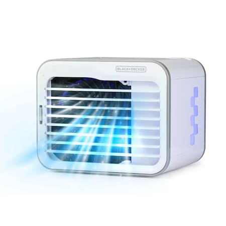 Black & Decker Desktop Air Cooler, Personal Portable Fan, 3-Speeds, Evaporative Air Cooler with 0.5L Water Tank BDMC10
